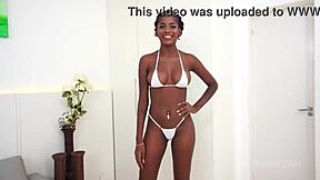 19yo Ebony Jenny Pretinha's Perfect Tits Double Penetrated By Huge White Cocks