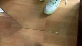 A socks fetish teen wakes early morning to show her feet