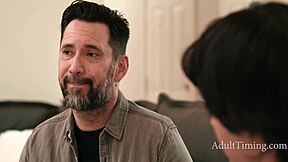 Stepson rams stepmom's ass while dad joins double penetration