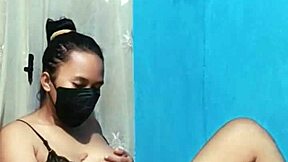 hey housewife, that big tits bikini babe stuffs dildo deep in pussy for solo orgasm