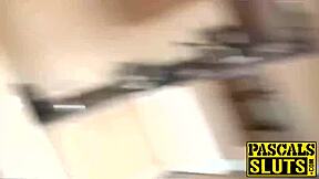 yo chubby ebony's big tits bounce wild in rough sofa slamming