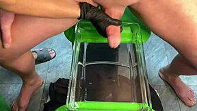 wow mature milf milks huge cock handjob cumshot in aquarium!