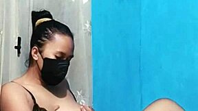 hey housewife, that big tits bikini babe stuffs dildo deep in pussy for solo orgasm