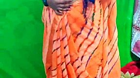 peeking at indian bhabhi changing saree reveals her big pussy lips and monster cock ride