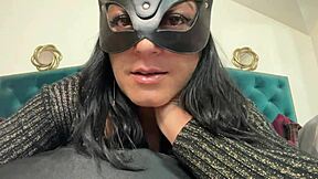 shiny black stockings milf spanks fat ass dirty talking solo masturbation