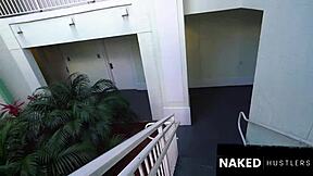 european skinny blonde model bends for big black cock in florida public spot.