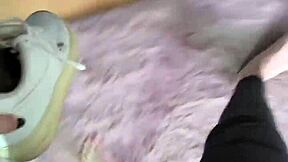 A socks fetish teen wakes early morning to show her feet