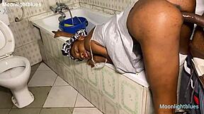 lucky plumber's monster cock bangs skinny beauty by the pool