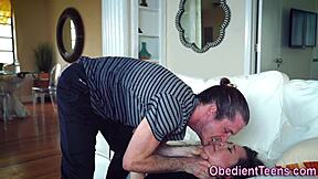 Fat pole whore teen sucks hard before monster cock pounds her roughly