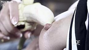 Petite American teen teases in leggings during casting interview chat