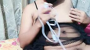 hey housewife, that big tits bikini babe stuffs dildo deep in pussy for solo orgasm