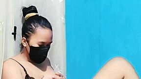 hey housewife, that big tits bikini babe stuffs dildo deep in pussy for solo orgasm