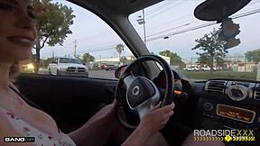 your huge tits bounce while mechanic fucks you hard roadside in garage