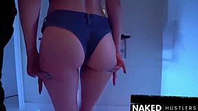 european skinny blonde model bends for big black cock in florida public spot.