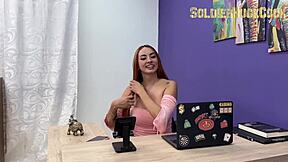 andrea castro begs soldier's huge cock to fuck her before recording starts