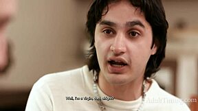 Stepson rams stepmom's ass while dad joins double penetration