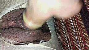 how's that dildo drilling student pussy through pantyhose hole?
