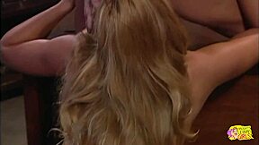 Beautiful blonde eats friend's pussy fingers her and kisses big ass