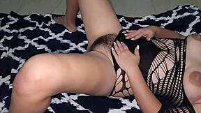 my chubby college student begs for creampie in hairy wet pussy