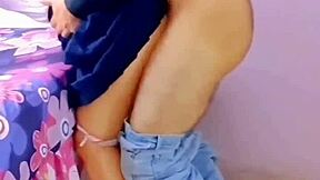 wtf, this mexican schoolgirl's virgin asshole too tight for broomstick? watch her creampie anal debut