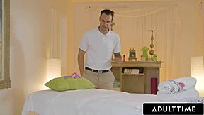 shocked lena paul finds ex at massage and rides his huge cock