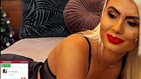 blonde mommy whore moans desperately while fingering shaved pussy for pennies