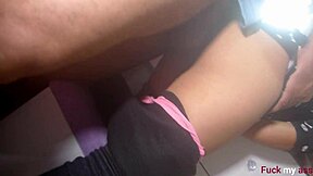 Hidden cam catches silent asshole fuck ending in creampie