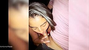 leaked homemade vid shows 18yo mexican babe deepthroating old man's monster cock outdoors till facial