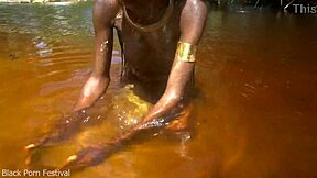 Skinny tribe slut bares tits on beach begging for it?