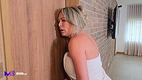 Stepmom gulps my load to hide her cheating slut ways