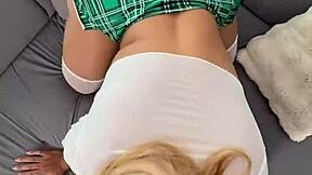 This College Student Skips Homework and Gets Bent Over Punished in Garage POV