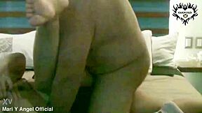 bbw latina milf gets bent over doggystyle by friend while cuckold hubby waits home