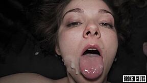Submissive petite teen fucked rough doggystyle then missionary cumshot