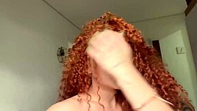 Watch sexy Brazilian redhead bodybuilder squirt on toy thinking of ex