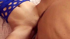 her skinny milf body in stockings spreads wide on casting couch