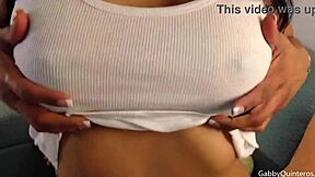 gabby quinteros fingers her dripping latina pussy till she squirts hard