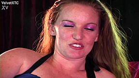 Redhead babe Glass Pink teases in casting interview with dirty talk and natural tits POV