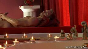 oiled asian babe erotically massages her curves