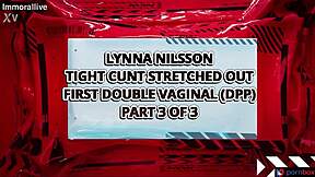 Lynna Nilsson's tight cunt brutally stretched in first double vaginal threesome