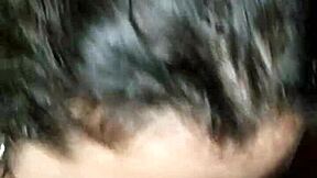 Chubby bbw amateur with massive boobs slurps my monster cock pov till huge cumshot blasts her fat tits