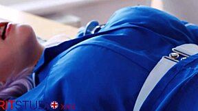 Alternative nurse screams as patient eats her wet pussy then swallows his hot jizz load whole!