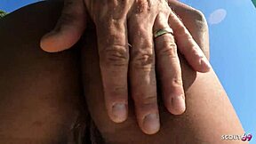 old german tourist rams anal into saggy tits latina on first beach date