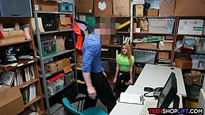 hey teen shoplifter 😏 bent over for security guard's hidden cam doggystyle blowjob 👮‍♂️🔥