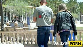 Sexy Spanish latina teen spreads shaved pussy fucked raw in forest