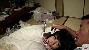 Petite Asian virgin teen sucks old ugly cock first time?