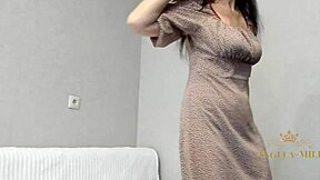 Watch This Amazing Milf Angela Rip Off Her Dress to Reveal Juicy Hairy Pussy and Huge Saggy Tits!