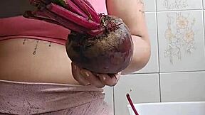 hey neighbor, my tight shorts split open swollen kitchen pussy for lunch