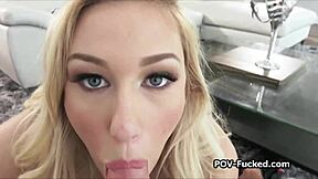 natural blonde babe in sneakers slurps my throbbing monster cock