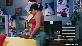 Inlaws everywhere but we're sneaking facesitting deepthroat licks on shaved milf pussy... don't get caught!