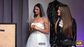 bride craves that monster cock blowjob while hubby watches in wedding dress